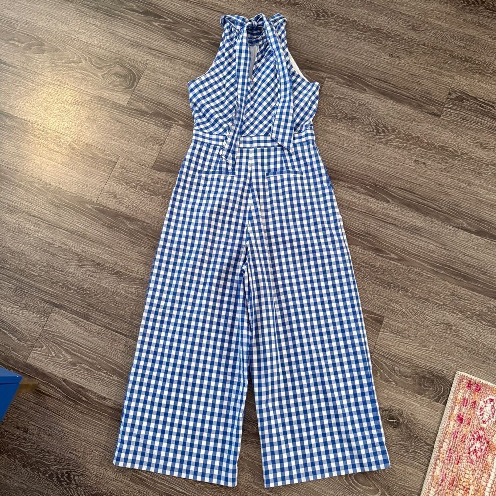 J. Crew High-neck jumpsuit in gingham cotton poplin - Picture 8 of 8